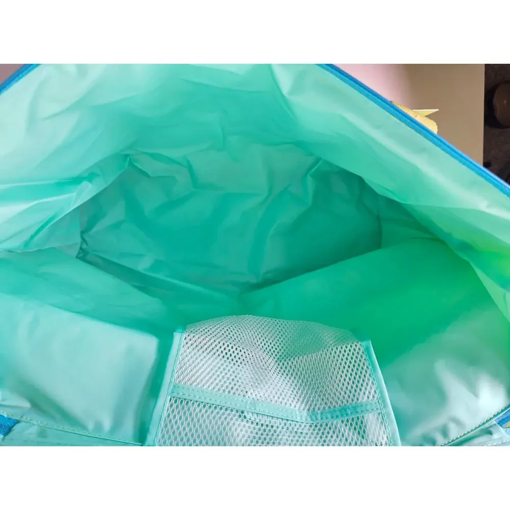 TRADER JOES Electric Green Insulated Shopping Grocery Cooler Zip Top Bag NWT